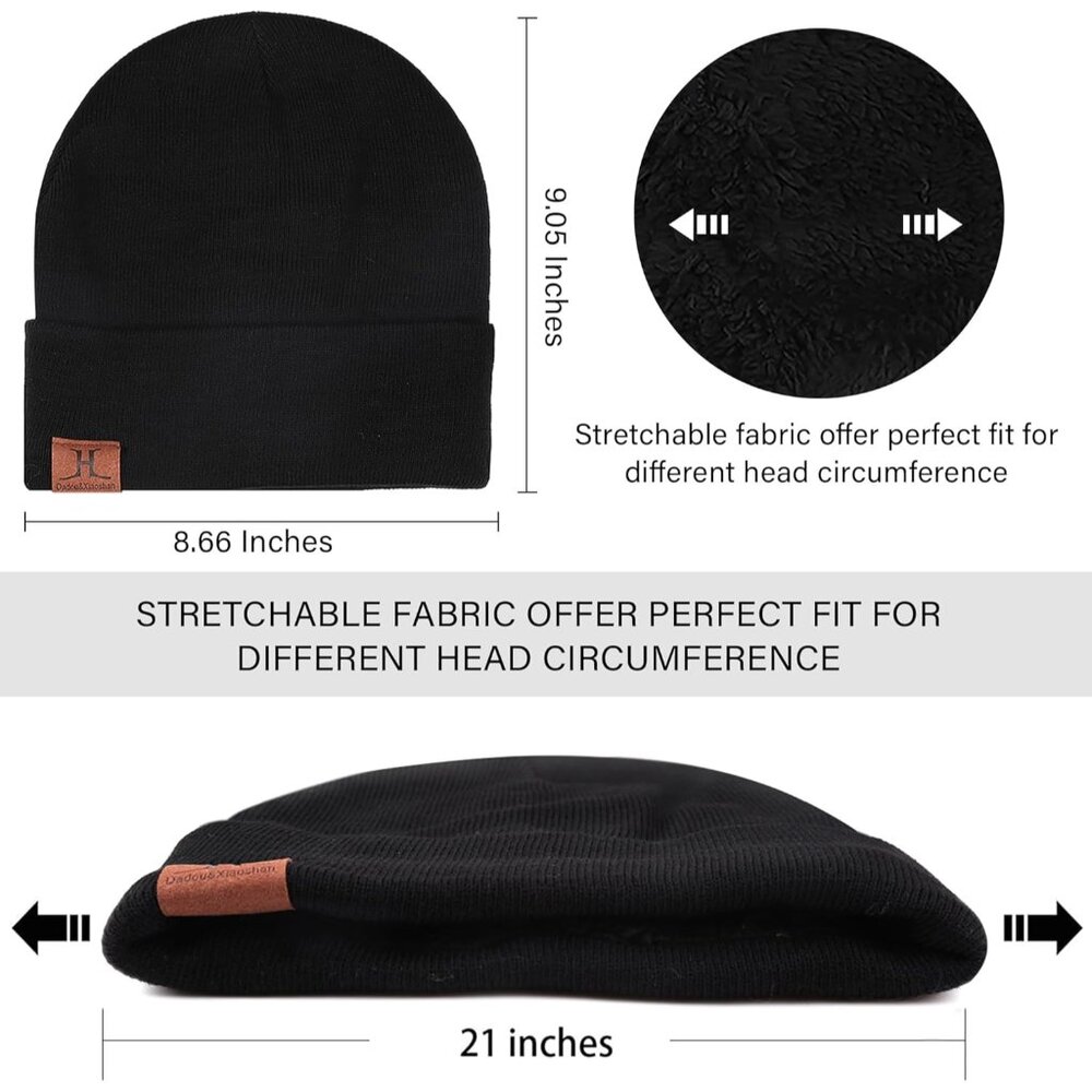 Winter Warm Beanie Hat Touchscreen Gloves Set, So… - image 2